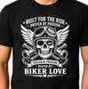 Built For The Ride Driven By Passion Skull Helmet Motorcycle Biker Love Tee New.