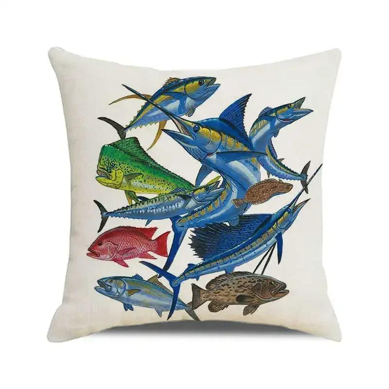 Beautiful Fish Pillowcase for Pillow Shark Pillow Case Decorative Cushion for Elegant Sofa Pillow Cover Interior for Home Decor