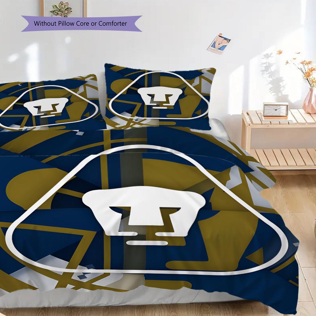 Pumas UNAM Pattern Bedding Quilt Set Quilt Cover Pillowcase Home Decoration Birthday Gift (1 * duvet cover + 2 * pillowcase, without core)