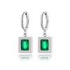 Lokaer Stainless Steel Geometric Square Hoop Earrings Sparkling Cubic Zirconia Crystal Earrings Jewelry For Women