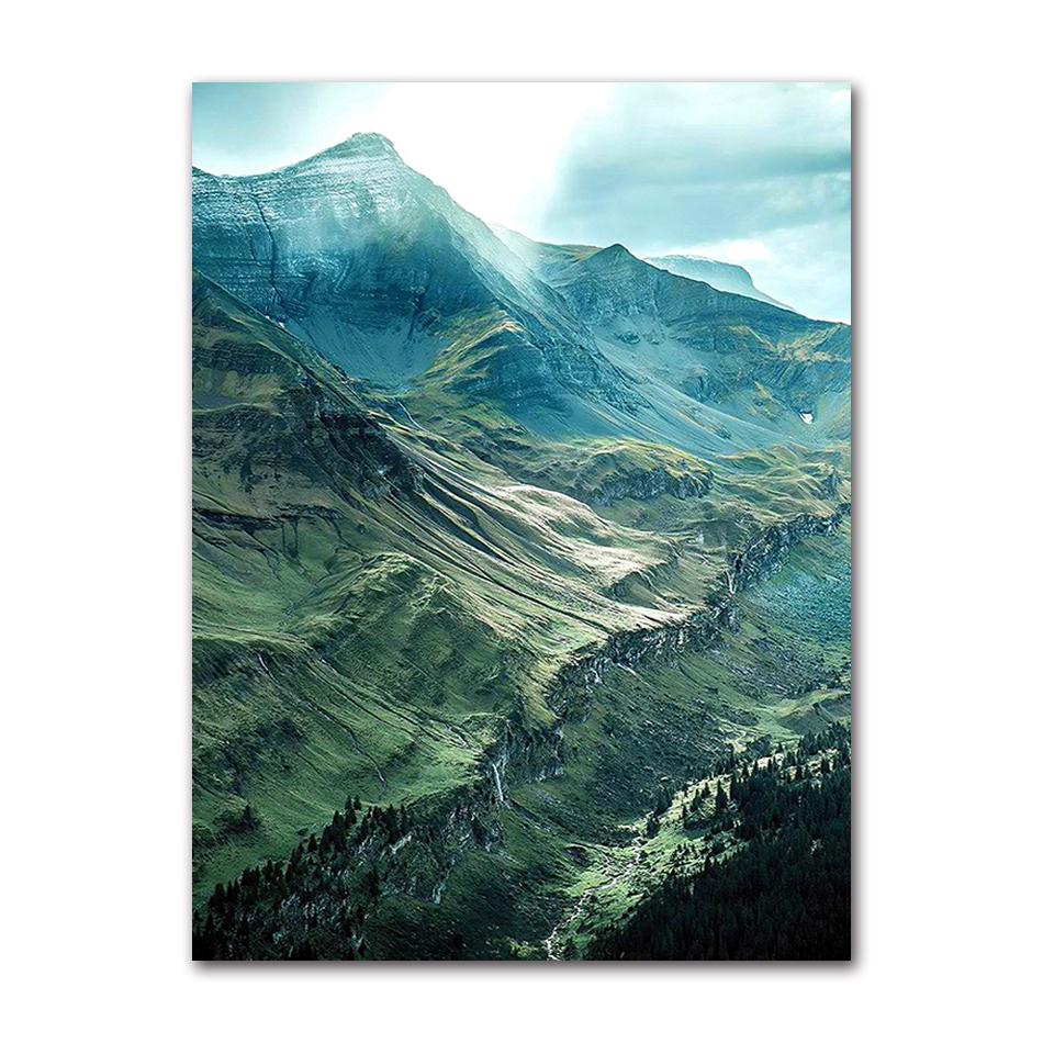 Print Painting Living Room Decoration Picture Scandinavian Dolomites Lake Nature Landscape Nordic Style Wall Art Canvas