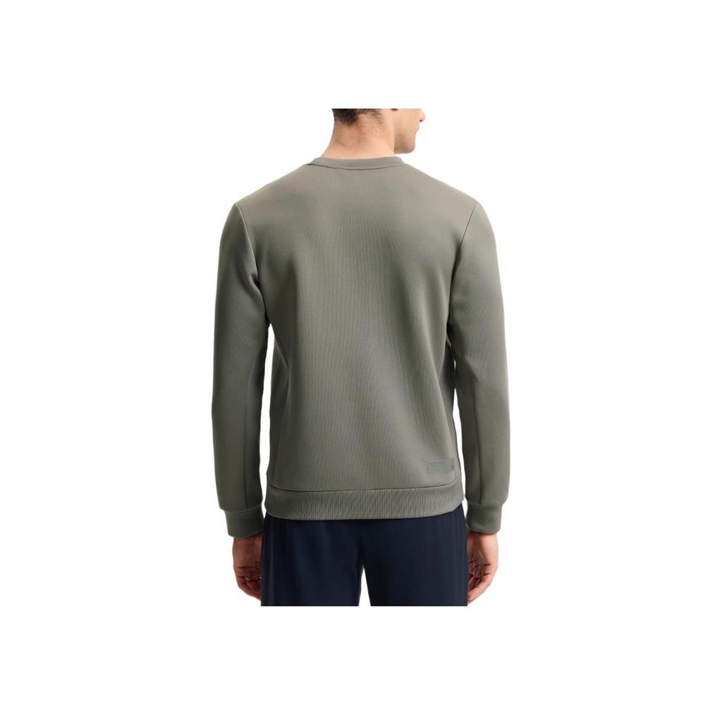 FILA Fitness Casual Comfortable Soft Pullover Round Neck Long Sleeve Sweatshirt Men sweatshirt Smoke-Olive Khaki A11M511218F-DK