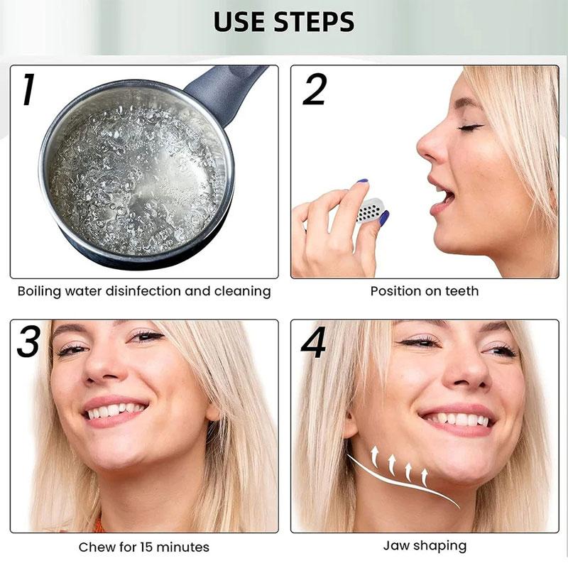 2 PC Silicone Chin Line Exerciser, Facial Muscle Exerciser, Chewing Trainer, Face Slimming Fitness Equipment, Food Grade Silicon