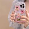 Zhitai Cream Pattern Mobile Case for iPhone 13, 14 Pro, 15, 16 Pro Max with Bracelet, Single Piece