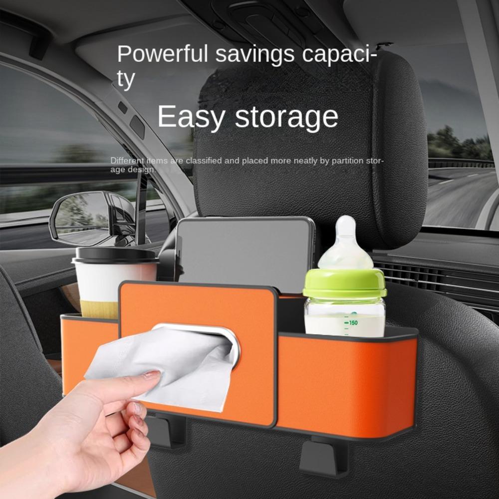 Multifunctional Car Backseat Organizer PU+Plastic Car Interior Storage Bag