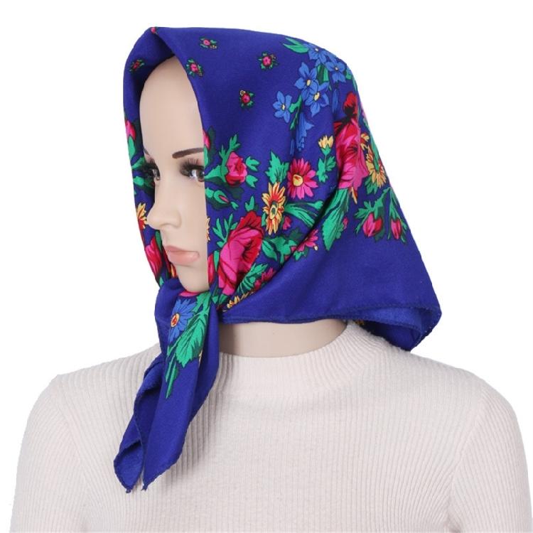 Women Flower Head Scarf Easy Care Wrinkle Resistant Polyester Wrap For Outdoor Activity Daily Fashion