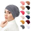 Vintage Hijab Caps Elastic Islamic Headband Comfortable Twist Knot Turban Hat  Women Headwear