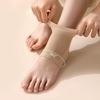 1 Pair Mesh Heel Socks Solid Color Anti-wear Anti-dry Crack Half Short Socks Heel Cover Pads Foot Care Heel Protector for Women