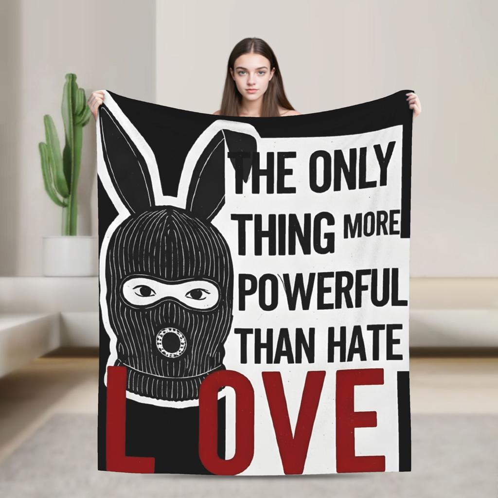 The Only Thing More Powerful Than Hate Is Love Blanket Fuzzy Vintage Soft Throw Blankets for Bedding Lounge All Season