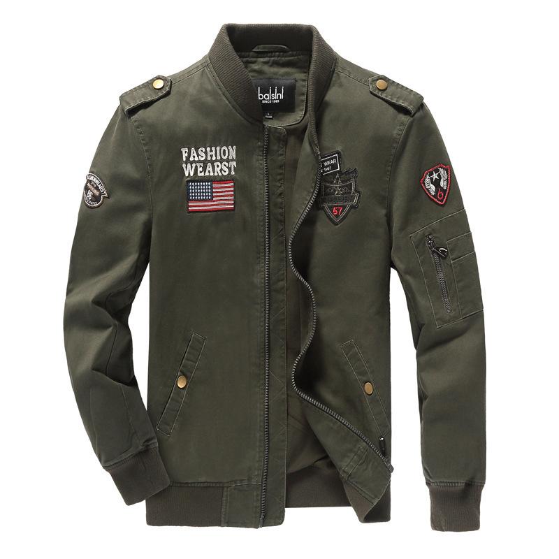 

Autumn and winter new men s casual jacket military uniform washed cotton large size men s jacket 4XL