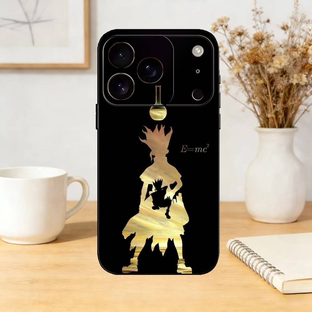 

D-Dr S-STONE Phone Case For iPhone 17,16,15,14,13,12,11 Plus,Pro Max,SE4Soft Silicone Black Cover iPhoneXSMAX