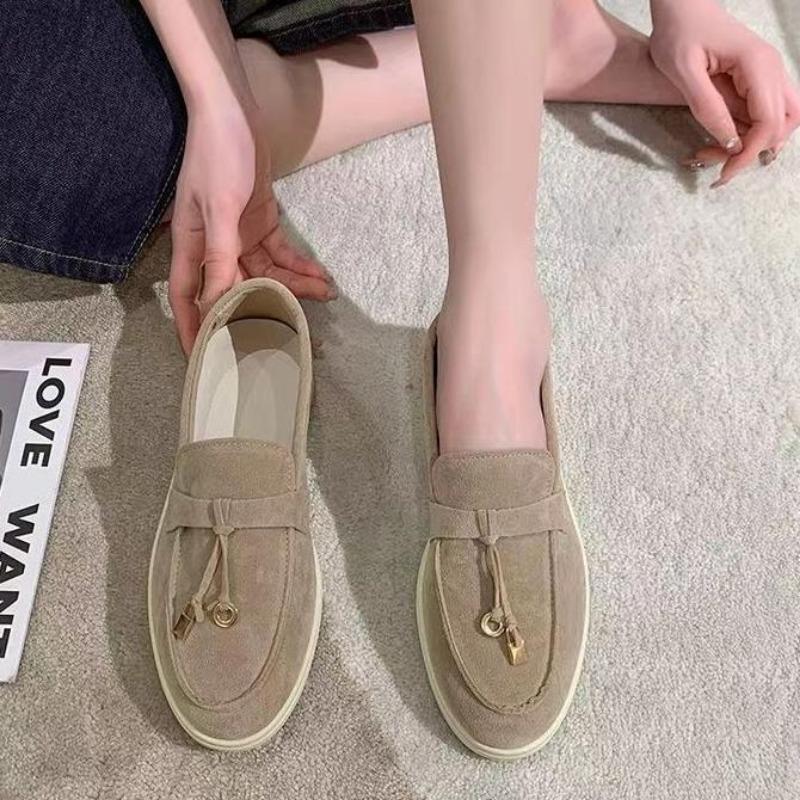 

Fashion Women Flats 2025 New Trend Spring Autumn Platform Suede Loafers Casual Ladies Walking Non Slip Chaussure Femme Scarpe Da Donna 43 хаки