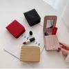 with Mirror Lipstick Bag Pu Leather Lipstick Storage Bag Portable Mini Cosmetic Bag  Travel