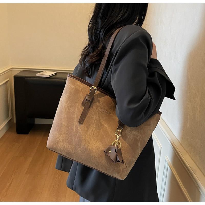 Large-capacity Tote Bag Women Fashionable Retro All-matching Shoulder High-end Work Commuting 37x12x26