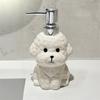 Refillable Bichon Frise Ceramic Soap Dispenser  for Soap, Shampoo, and Detergent