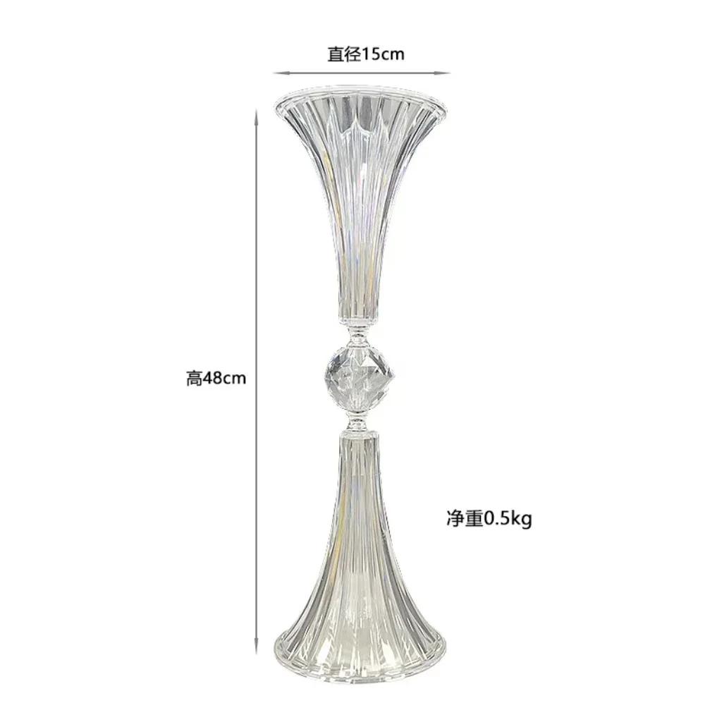 10 шт. Новая свадебная ваза Акриловая прозрачная в форме трубы Подставка для цветов для стола Центральные элементы Декоративные принадлежности