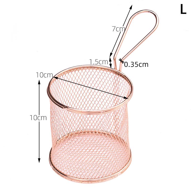 1 Stück Kohlenstoffstahl Frittierkorb Multifunktionaler Mini Pommes Frites Frittierkorb Kreativer Runder Ölgetrennter Frittierkorb