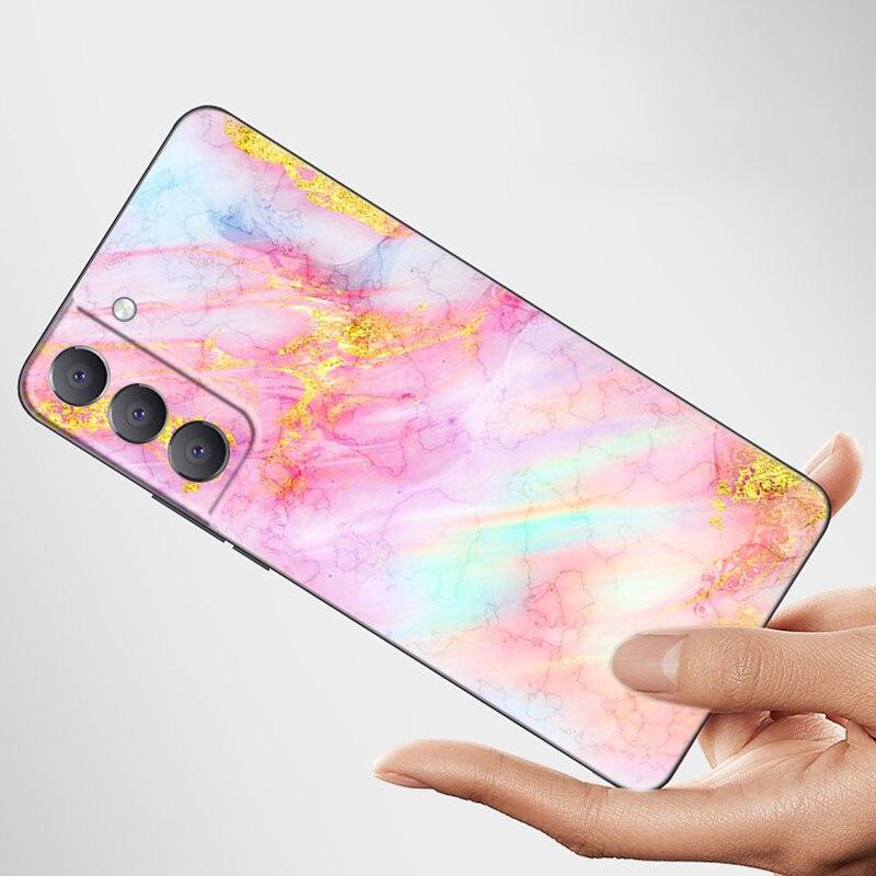 Vintage Marmor Handyhülle für Samsung Galaxy S22 Pro S21 S20 FE Ultra S10 Lite S10 S10E S9 S8 Plus Weiche TPU Schwarze Abdeckung