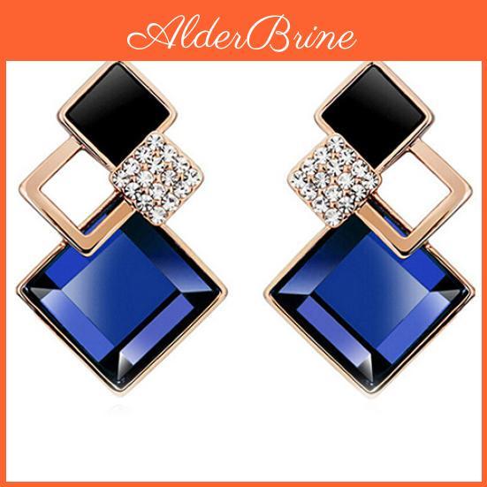 Womens Eardrop Earrings Plastic Rhombic Party Jewelry Korean Style