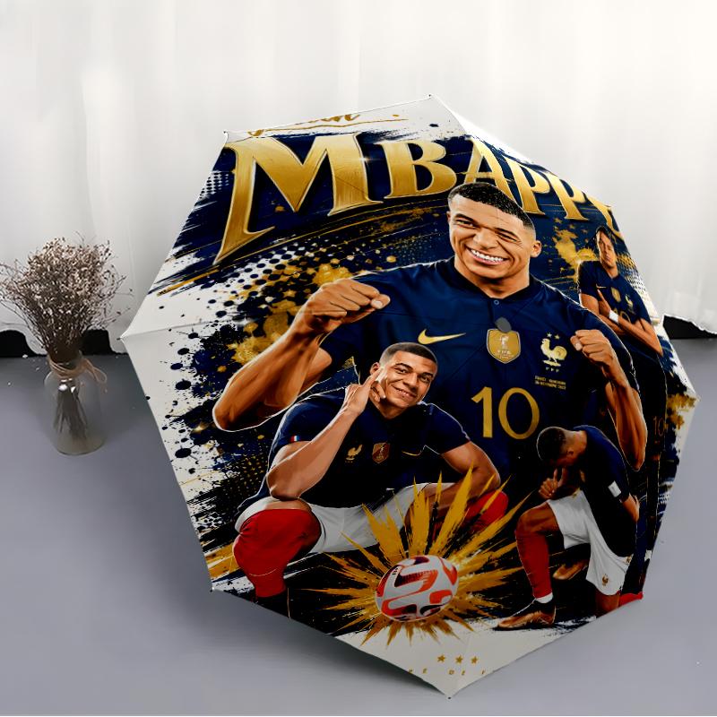 1pc M-Mbappe Umbrella, Sun Protection, And UV Shielding. It Has Eight Sturdy Ribs for Outdoor Use And Perfect As a Holiday Gift