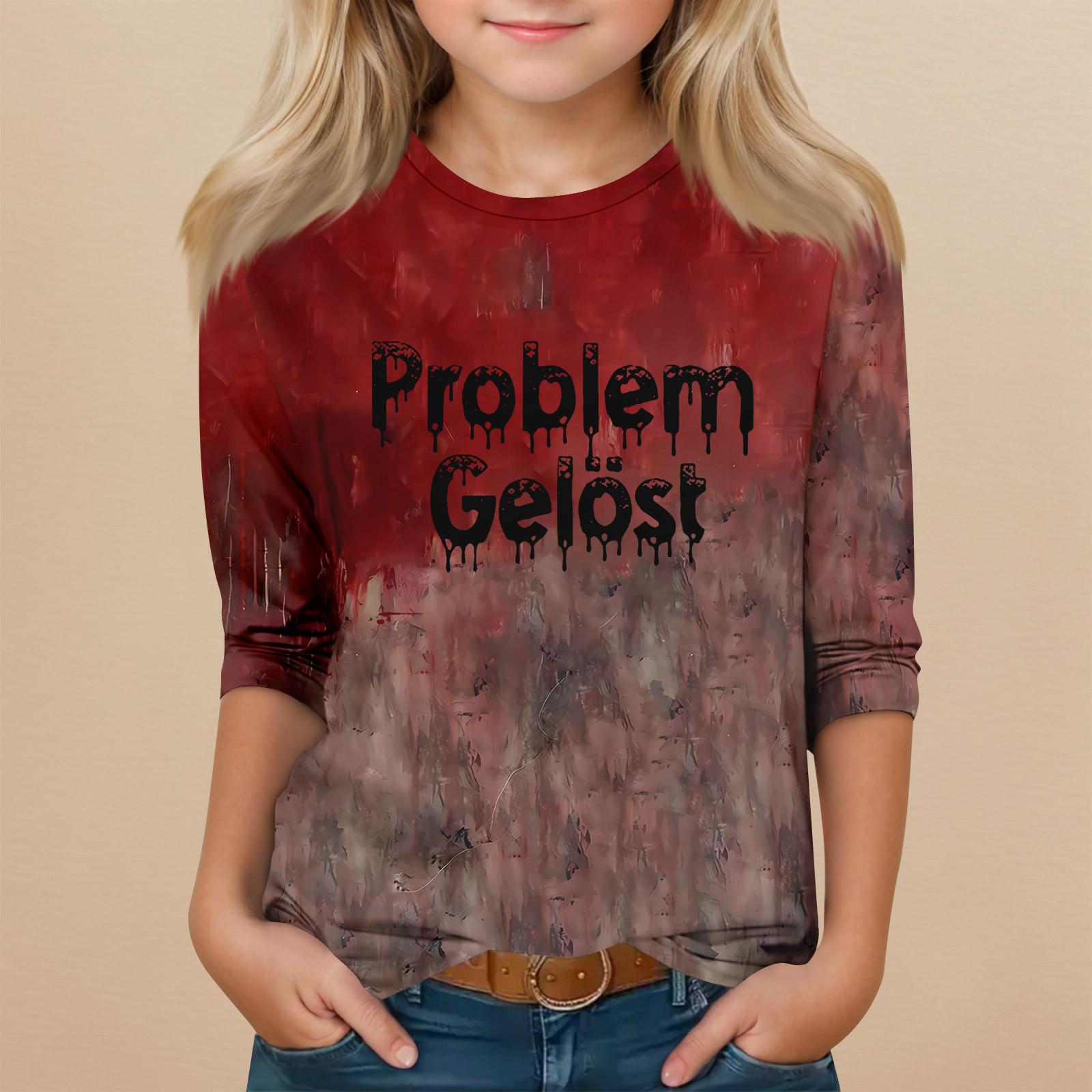 

Детский топ с рукавом 3/4 и круглым вырезом, с принтом на Хэллоуин, повседневный 110 чёрный