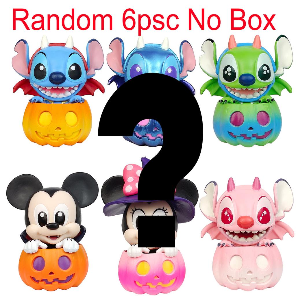 Stitch Blind Box Mickey Mouse And Stitch Friends Pumpkin Series Figure Halloween Dress Up Doll Decorate Toy Birthday Gift