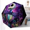 1 Auto Open Jack Skellington, Nightmare Before Christmas Themed Colorful 8-rib Portable Umbrella for Men and Women, A Compact Commuting Comp