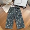 Modische Baby Mädchen Jungen Stern Jeans Kleinkind Kleinkind Kind Denim Hose Weite Hosen Frühling Herbst Freizeit Babykleidung