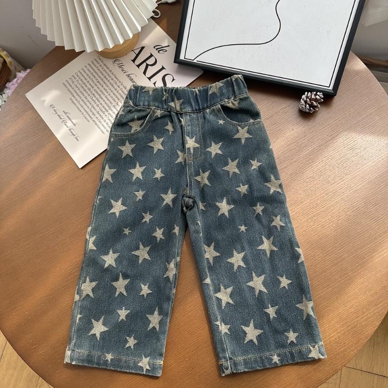 Modische Baby Mädchen Jungen Stern Jeans Kleinkind Kleinkind Kind Denim Hose Weite Hosen Frühling Herbst Freizeit Babykleidung