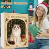 Holiday Countdown Gift Box 24 Day Cat Advent Calendar with Acrylic Christmas Ornaments, 2D Flat Animal Themed Ornaments Hanging Decorations, Xmas Tree