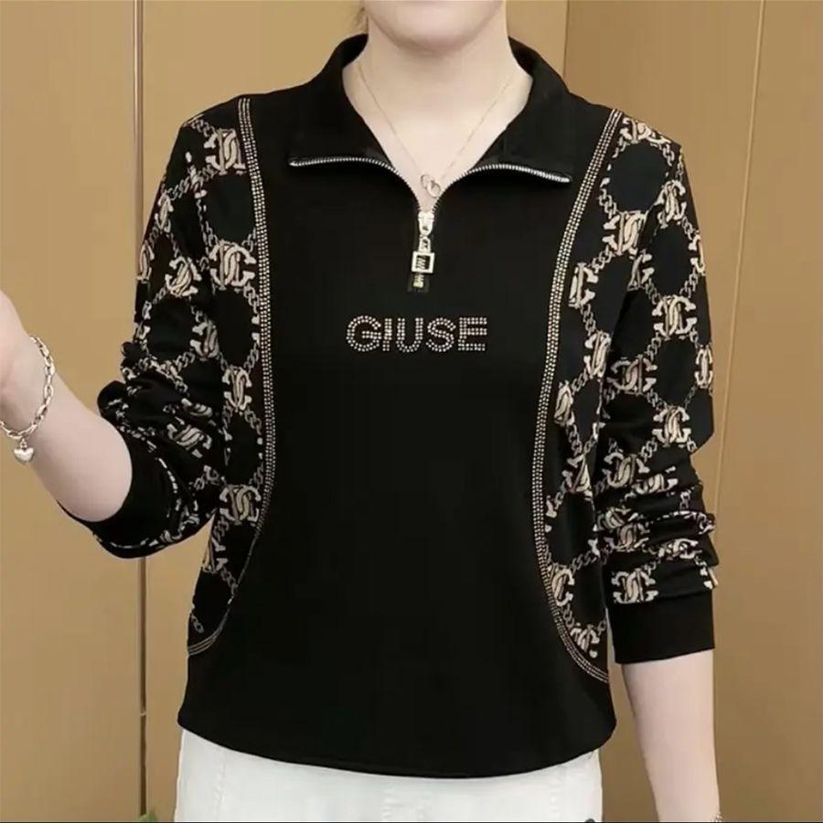 Mode Damen Oberteile Reißverschluss O-Ausschnitt Langarm Damen Pullover Herbst Winter Streetwear Trendiges Oberteil