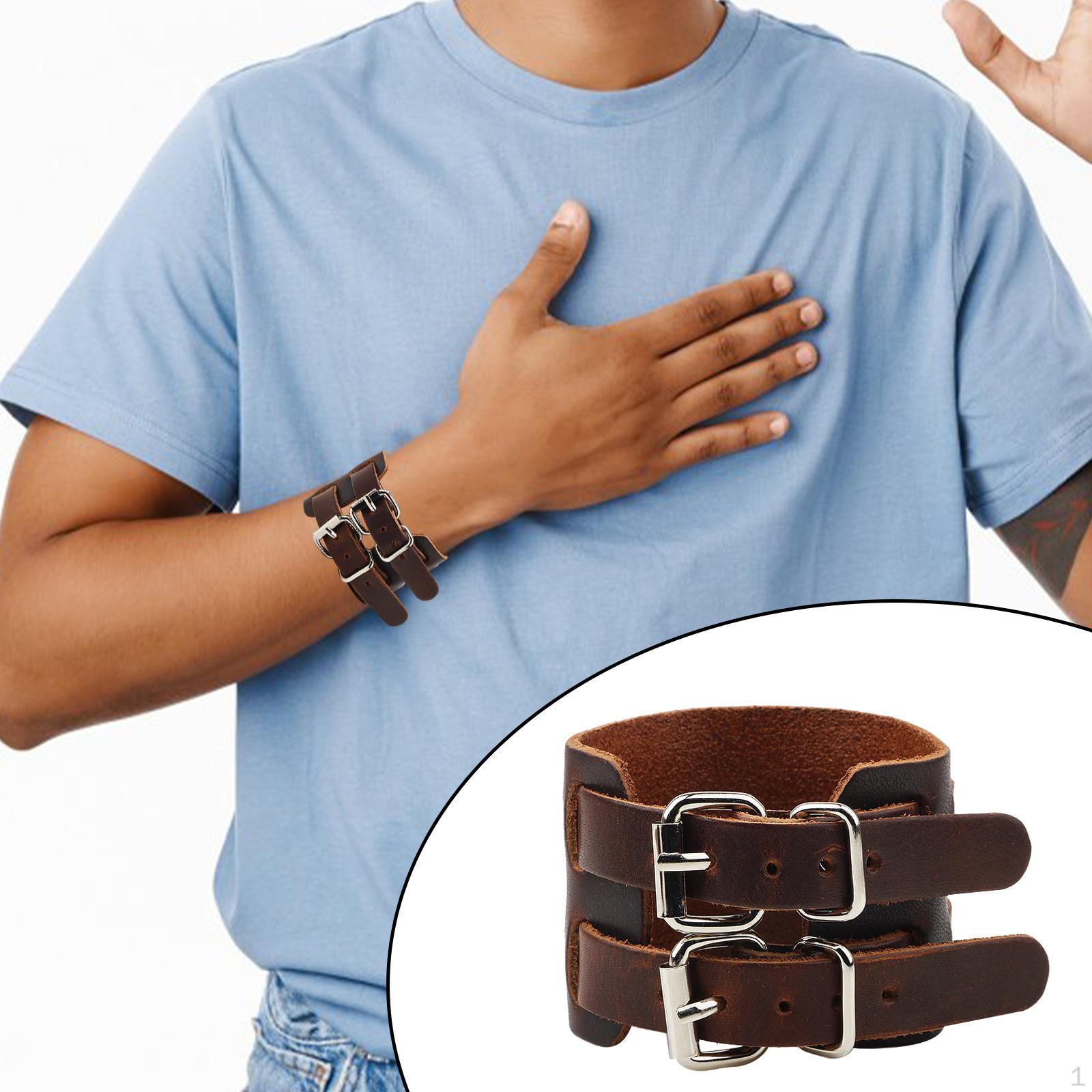 

Двойной браслет-тур, модный браслет из искусственной кожи в готическом стиле для выпускного на День Благодарения коричневый