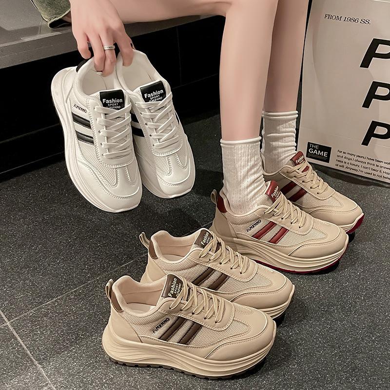 Versatile Forrest Gump Shoes Women's Spring and Summer 2025 New Mesh Breathable Versatile Dad Shoes Heightening Sports and Leisure Shoes