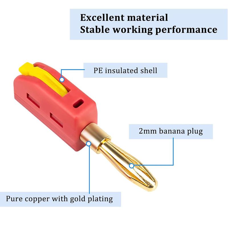 4mm Quick Wire Connect Gold-plated Copper Banana Connectors Plugs Audio Copper Speakers Amplifier 32A 4mm Solderless Banana Plug
