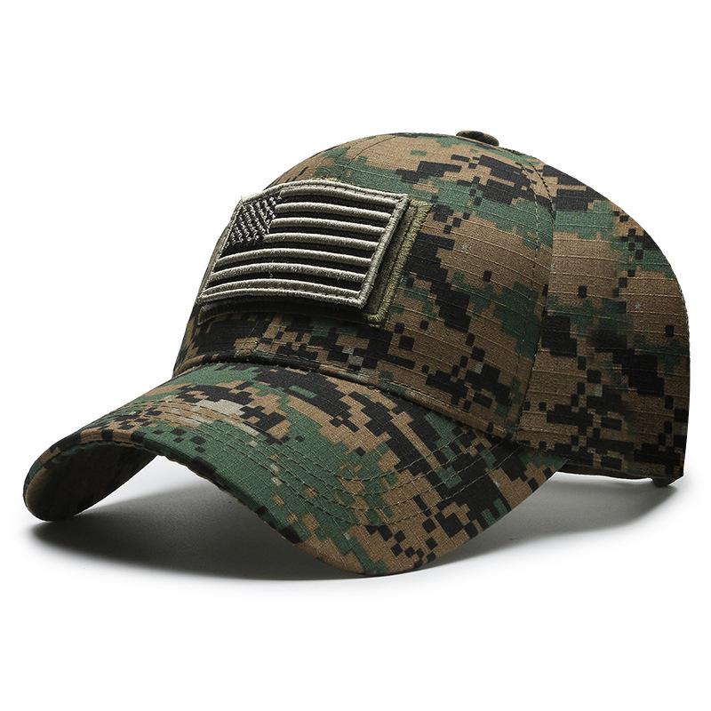 Spring & Autumn Velcro Baseball Cap with American Flag Embroidery – Unisex Outdoor Design