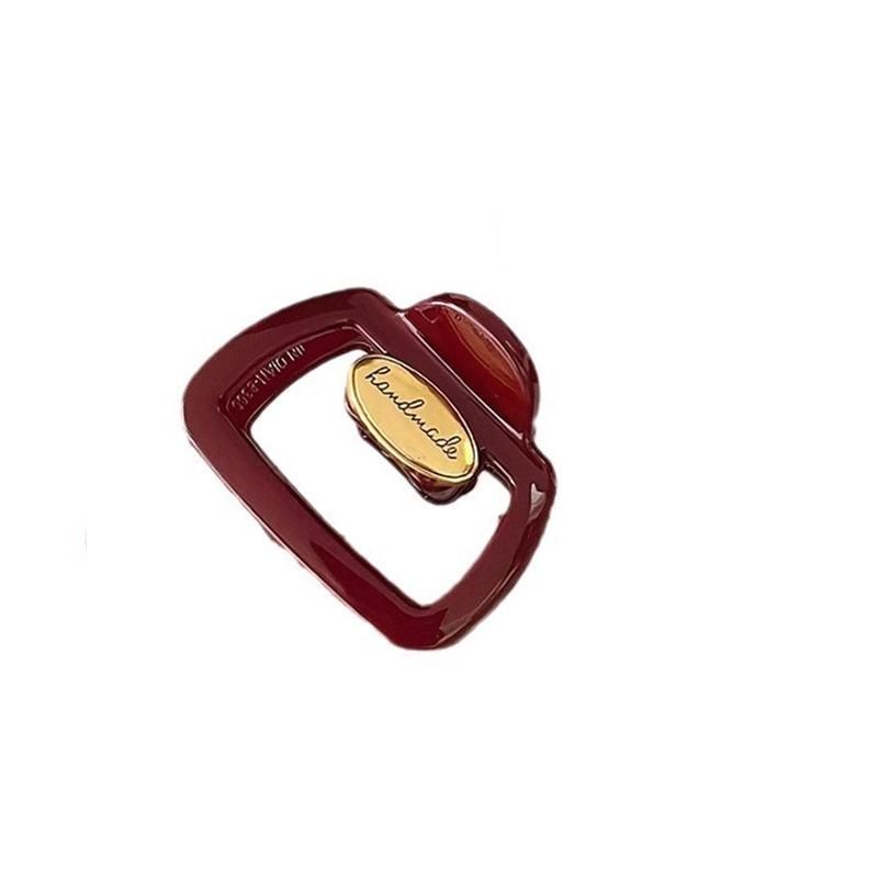 High-End Retro Red Shark Hair Clip - Autumn/Winter 2024 Ponytail Accessory