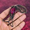 Faceted Kashmir Ruby Pendant Fish Pendant Copper Wire Wrapped Gemstone Jewelry