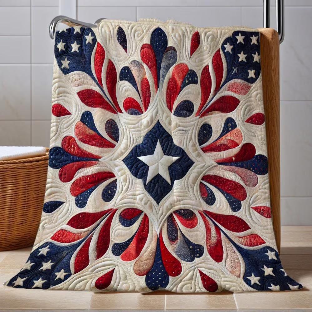 July 4th US Independence Day Flannel Blanket: Digital Print Throw for Sofa and AC