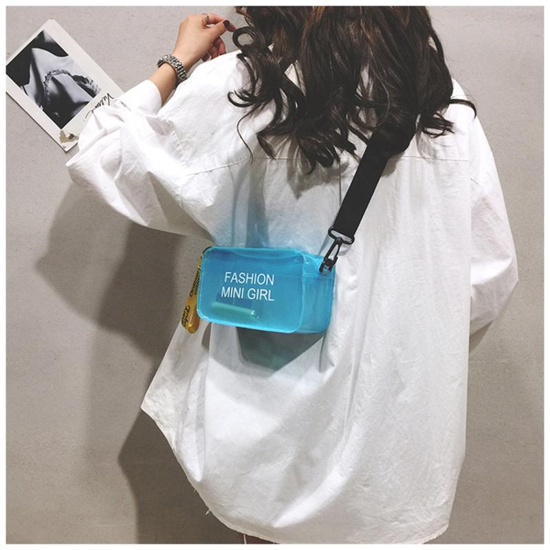 Women Fashion Clear Sweet Purses Candy Color Messenger Bag Crossbody Bags Shoulder Bag Transparent Jelly Bag