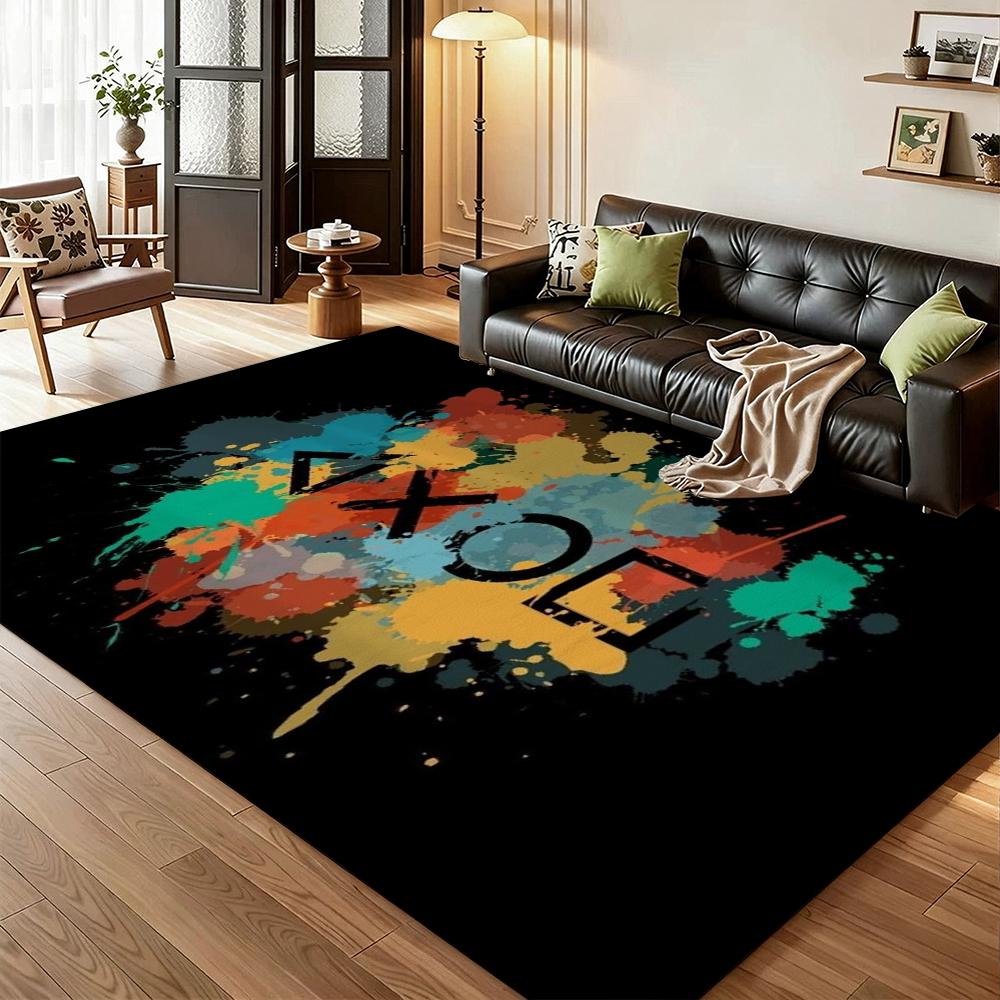 Colorful Game Controllers Patterned Rug Absorbent Nonslip Carpet For Bedroom Kitchen Bathroom Home Decor Halloween Gift