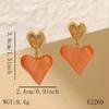 Heart Earrings: French Retro Style, Stainless Steel, Elegant & Sweet, Light Luxury Hong Kong Design for Women