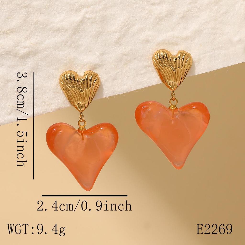 Heart Earrings: French Retro Style, Stainless Steel, Elegant & Sweet, Light Luxury Hong Kong Design for Women