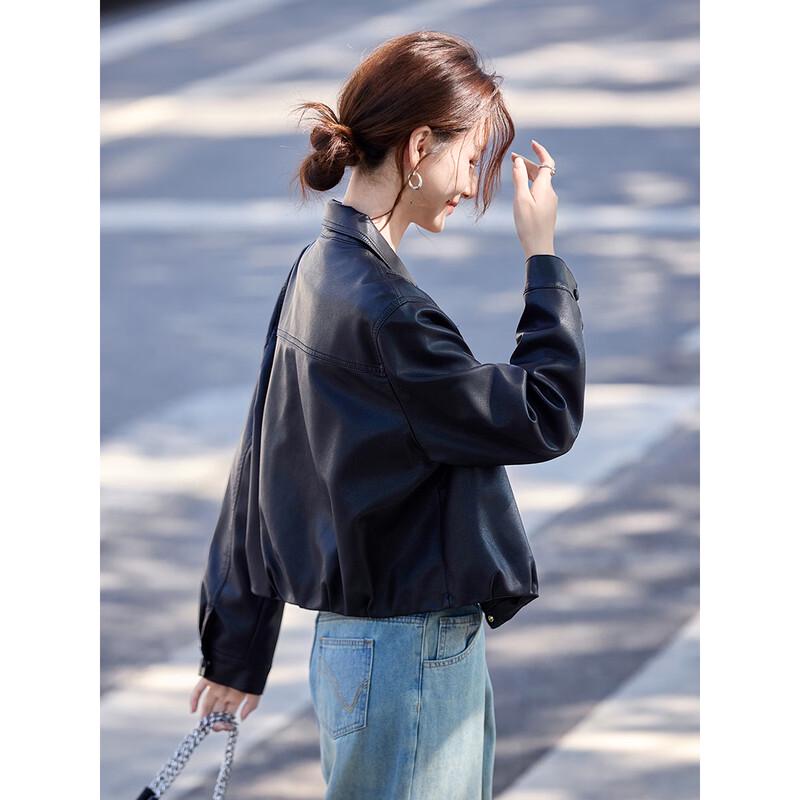 Women's Retro Faux Leather Biker Jacket