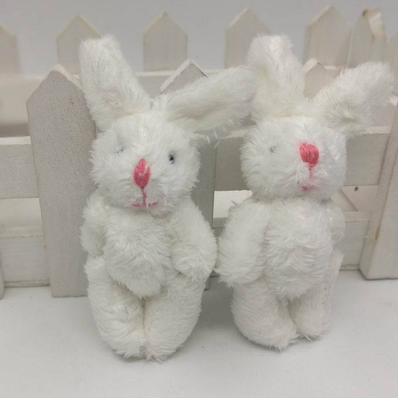 10Pcs 4.5Cm Soft Mini Joint Rabbit Plush Doll Toys Teddy Bears Animal Stuffed Plush Pendant Keychain Girl Diy Ornaments Gifts