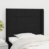 vidaXL Headboard with Ears Black 83x16x118/128 Cm Fabric