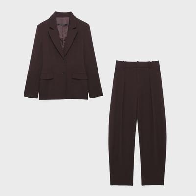 Forensenpak voor dames: Nieuwe Temperament Jas + Hoge Taille Broek Set 2118797