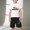 Summer New Style Boys Waffle Fabric Breathable T Shirt Sets Children Short Sleeve Top Shorts Two Piece Suit Kids Casual Outfits