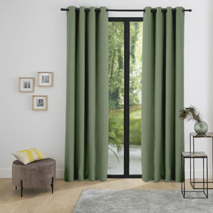 Set of 2 Soundproof and Thermal Blackout Curtains with Fleece Lining "Arctic" Rosemary