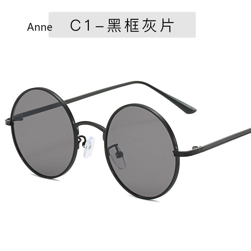 Women Sunglasses with Red Lenses Round Metal Frame Vintage Retro Glasses Sun for Men Unisex Birthday Gifts Gafas De Sol