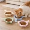 Cute Ceramic Cat Food Water Bowl Anti-knock Solid Color Pet Food Bowl Wear Resistant with Handle Dog Food Feeder for Cats Dogs